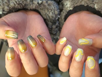 マックスビューティーネイル(MAX BEAUTY nail)の写真/【トレンドアート】人気マグネットコース/アシメ/おしゃれニュアンス/パーツ乗せ放題のやり放題メニュー有!