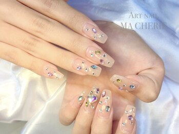 マシェリ(MA CHERIE)/長さだしビジューネイル