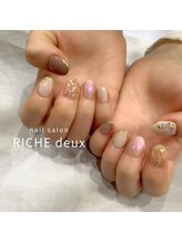 リッシュ ドゥ(RICHE deux)/ミラー×オーロラの流行ネイル！