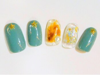 ネイルサロン ドレリッチ 大宮店(drerich)/【6990】シンプルべっ甲スター