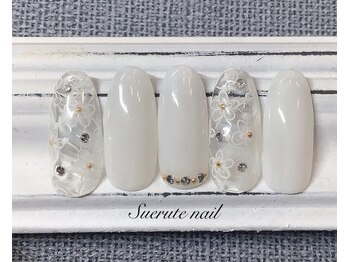 スエルテ ネイルサロン 北千住店/お花レース花嫁ネイル ¥10000