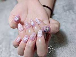ピンクの推しネイル