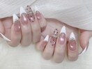 美玉フレンチワンホンネイル