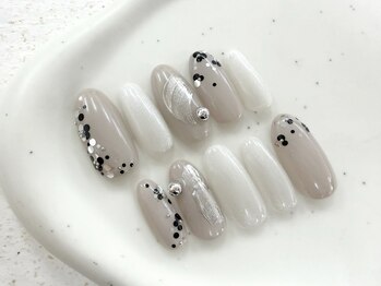 ネイルズイブ マーチ 天満店(nails ibu MARCH)/ホログラムフラワーネイル