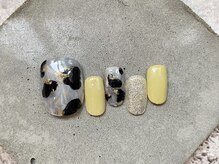 カラ ネイル 中津店(calla nail)/フット☆ダルメシアン柄