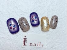 アイネイルズ 梅田店(I nails)/和装押し花ニュアンス