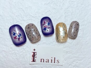 アイネイルズ 梅田店(I nails)/和装押し花ニュアンス