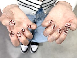 ニュアンス系柄ネイルxハート