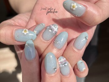 【定額】水色とお花