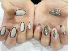 ネイビー(Naivy)/ニュアンスネイル　ミラーネイル