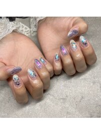 夏限定塗りかけニュアンスネイル
