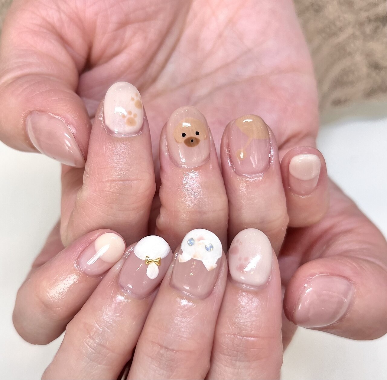 3dネイルパーツ 犬 プードル 誕生日 数字 3dネイルパーツ 犬 プードル 誕生日 数字 選べる犬種/わんちゃん