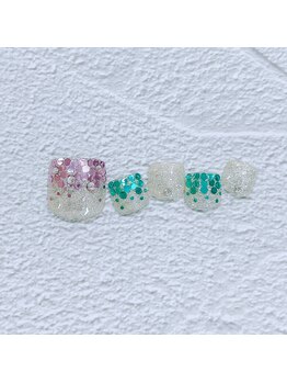 シェリーネイル(Cherie Nail)/ギラギラホロフットネイル♪