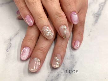 ネイルアトリエルカ(nail atelier LUCA)/M-37 大人可愛いリボンネイル