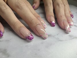 海外風バレンタインネイル