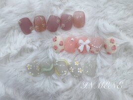 トレンドネイルフラワー　リボン