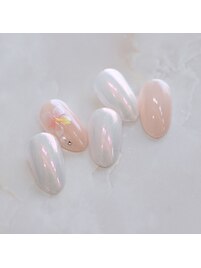 パールホワイト☆フラワーネイル