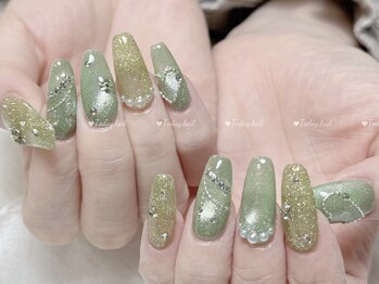 トゥデイネイル(Today.Nail)/緑ネイル/水光マグネット