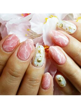 コットンローズ(Cotton Rose)/天然石ネイル