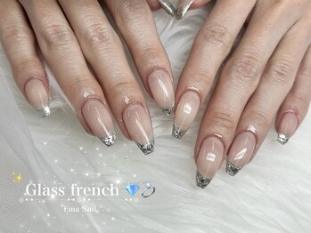 エマネイル プラスキハクヤ 枚方店(EmaNail+KIHAKUYA)/ガラスフレンチ