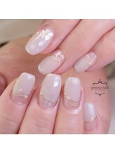 ピオニーネイル(peony nail)/桜ホロ　上品フレンチ