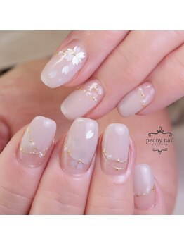 ピオニーネイル(peony nail)/桜ホロ　上品フレンチ