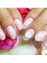 コットンローズ(Cotton Rose)/天然石ネイル