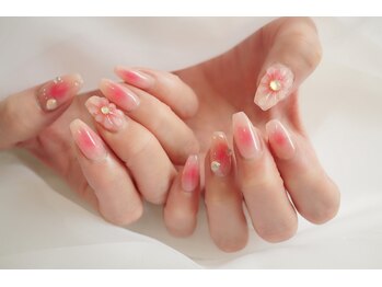 ネイル フライガール(nail FLY GIRL)/チーク×ぷっくりフラワー