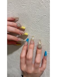 スカルプ長さ出し/夏ネイル