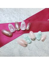 ネイルサロン ブリオン(Nail Salon Bullion)/すりガラスローズネイル