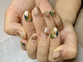 お洒落ニュアンス＆ミラーネイル