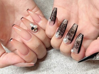 ネイルサロン ジョアアンジェ 天王寺店(joie ange)/レース　グラデーション　