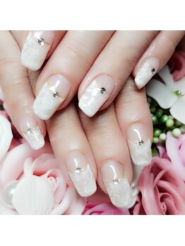 シュガーネイル(sugar nail)/ホワイトフレンチネイル