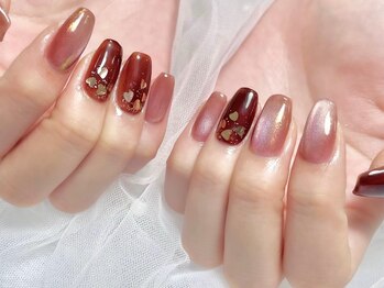 ブラウンハートネイル