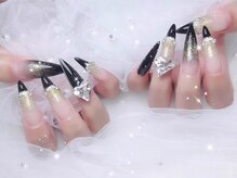 ベルグローアルファネイル(BELLE GROW ALPHA NAIL)/黒フレンチネイル