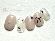 ネイルメゾン 梅田(NAIL MAISON)/ハートリボンラメ