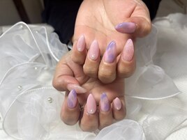 春ネイル/マーブルネイル