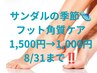 8/31まで特別価格！【オプション】フット角質ケア20分　1,500円→1,000円