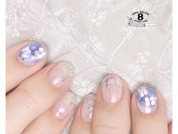ネイルエイト 新百合ヶ丘(nail8)/ホログラム紫陽花デザイン