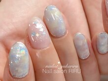 リル(RIRU)/ニュアンスネイルマーブルネイル