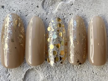 フリークネイル(FREAK Nail)/ベージュキラキラホロ ¥7000