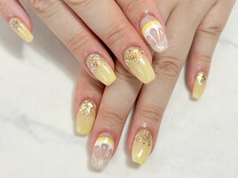 パステルカラーフルーツネイル