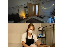 施術後はアフタードリンクでホット一息。ドレッサー完備