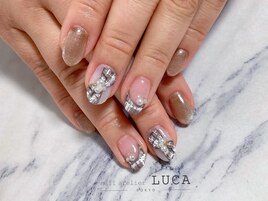 W-548 ツイードリボンネイル