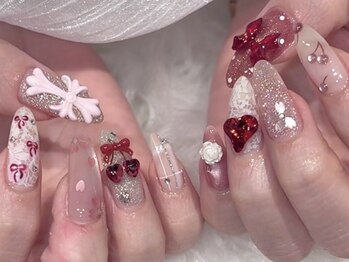 ディーエル ビューティー 二子玉川店(DL BEAUTY)/レース×チェリー×リボンネイル