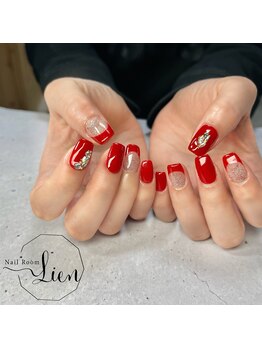 ネイルルーム リアン(NailRoom Lien)/フラッシュジェル×フレンチ