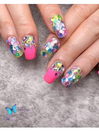 キラキラミラーボールネイル☆