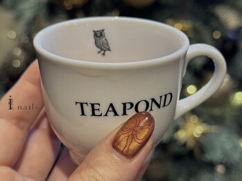 アイネイルズ 吉祥寺店(I nails)/ボルドークリスマスリボンネイル