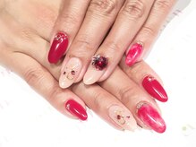 キュアエヌ(cure.n)/赤べっこうネイル