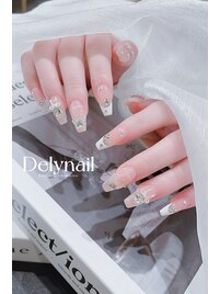 純白のフレンチリボンネイル